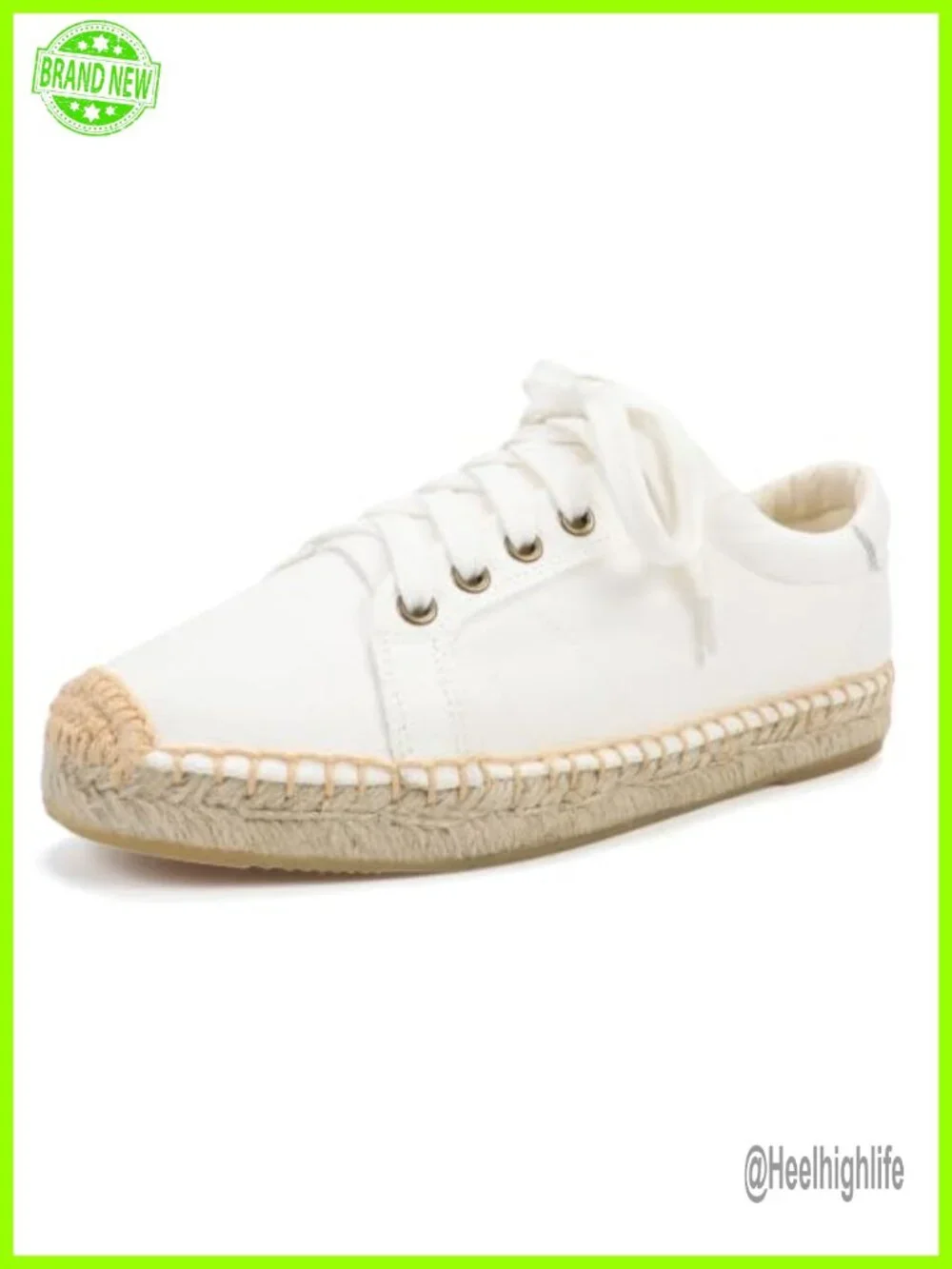 Women's Espadrilles Lace-Up Canvas Flats Jute Platform